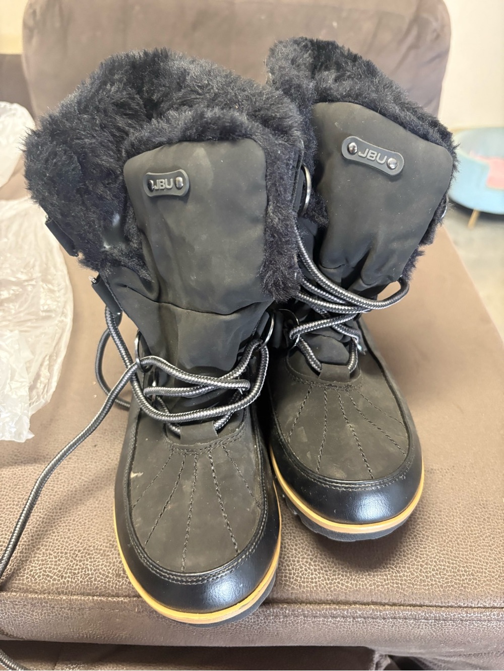 JBU Black Faux Fur Lined Boots